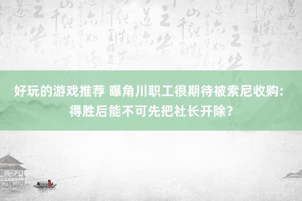 好玩的游戏推荐 曝角川职工很期待被索尼收购: 得胜后能不可先把社长开除？