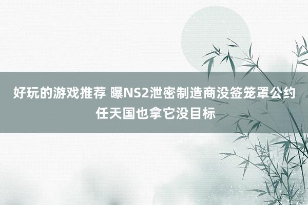 好玩的游戏推荐 曝NS2泄密制造商没签笼罩公约 任天国也拿它没目标